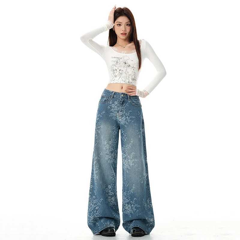 Loose Straight Leg High Waist Denim Pants Women Autumn Casual Comfortable Trousers Plus Size Streetwear Fashion Long Wide Leg J251031