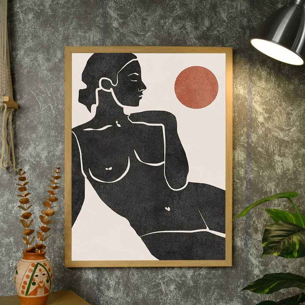 Female Nude Canvas Wall Art Minimst Figure Portrait Abstract Home Decor Modern Art Print Large Room Decoration C251031