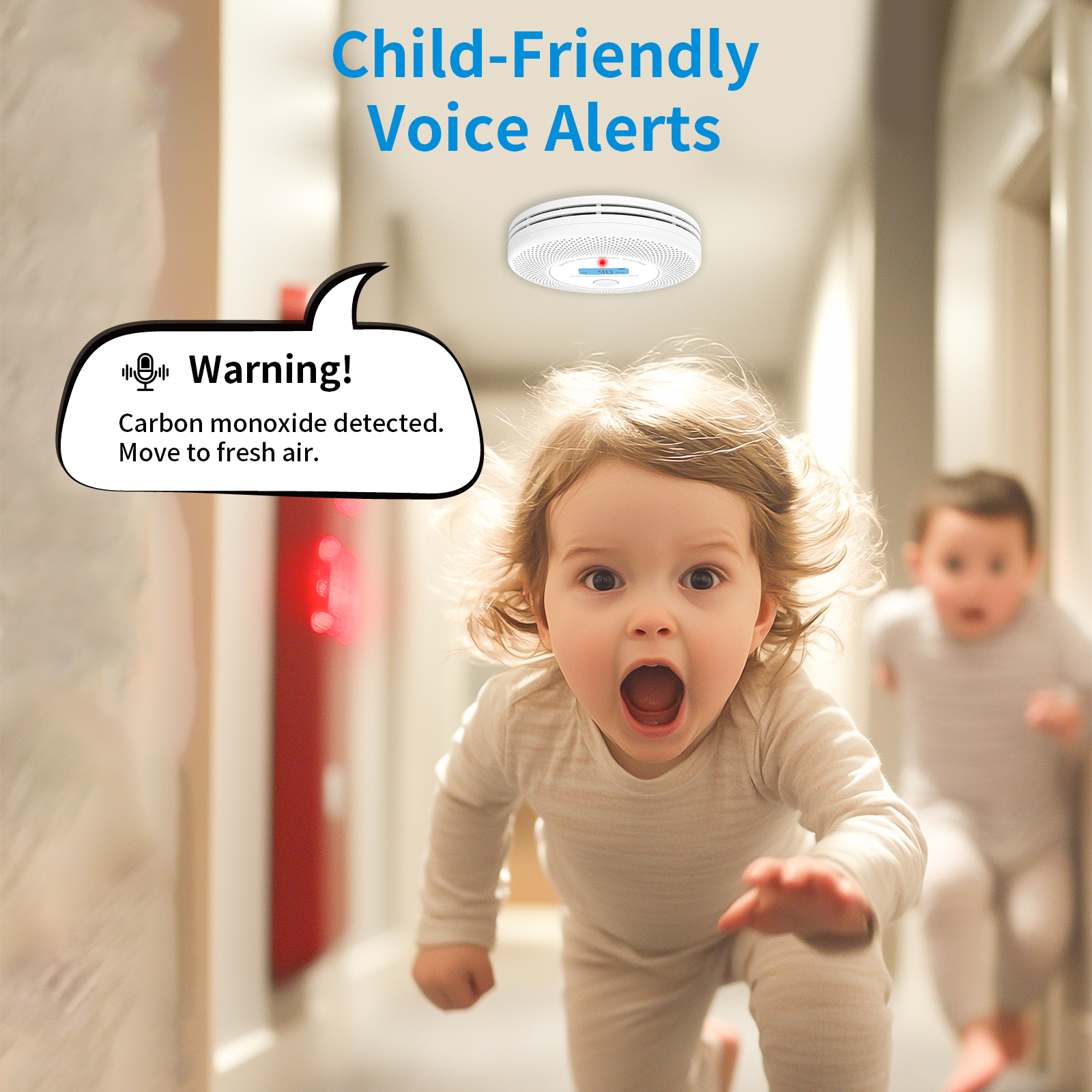 Smart WiFi Enabled Smoke Alarm with Built-in Audio Detection for Enhanced Safety VCS62