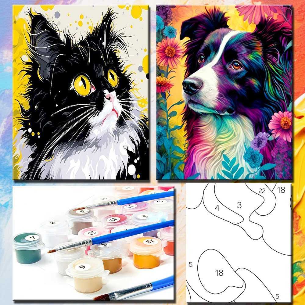 CHENISTORY Frameless Painting By Numbers Animals On Canvas Pictures By Numbers Acrylic Paint By Number Home Decor Digital Paint C251031