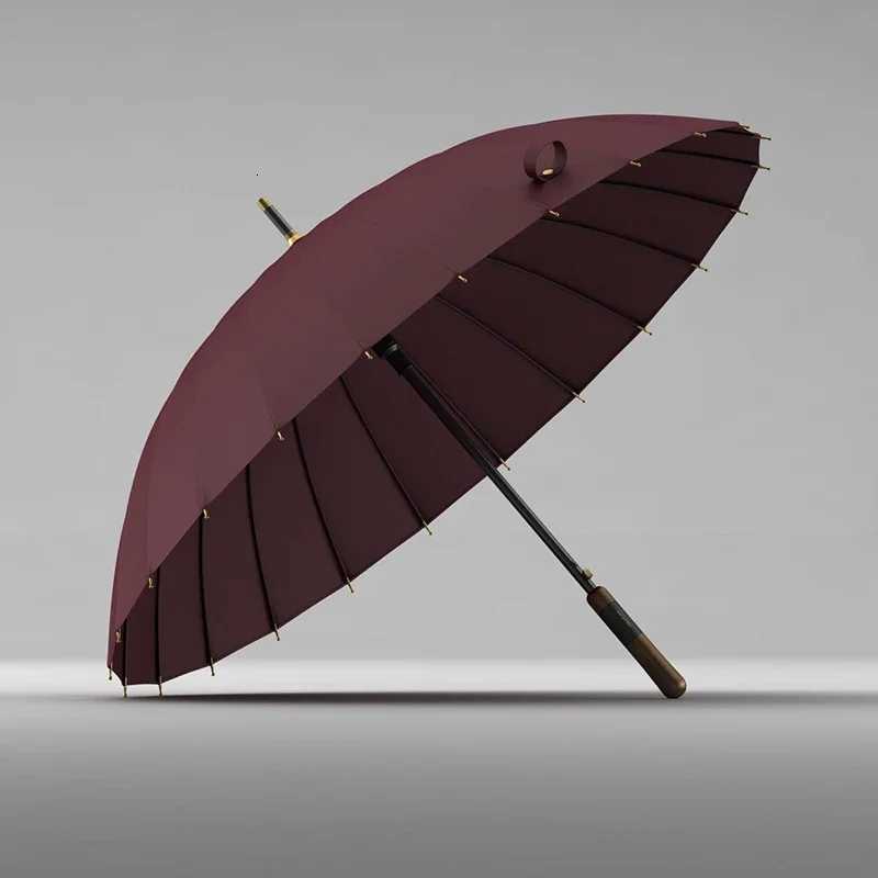 Olycat Large Umbrella Windproof Strong 16 Bones Wooden Handle Rain Umbrella Waterproof Luxury Big Long Umbrella Men Wan H251031