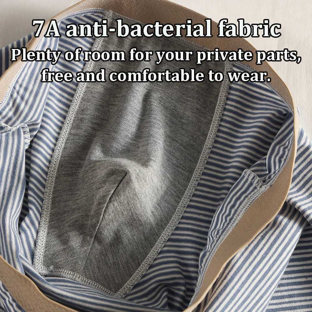 3PCSPack 100 Cotton Breathable Mens Panties Antibacterial Crotch Fashion Knit Striped Boxers High Elastic Waist Man UndrewearT251031