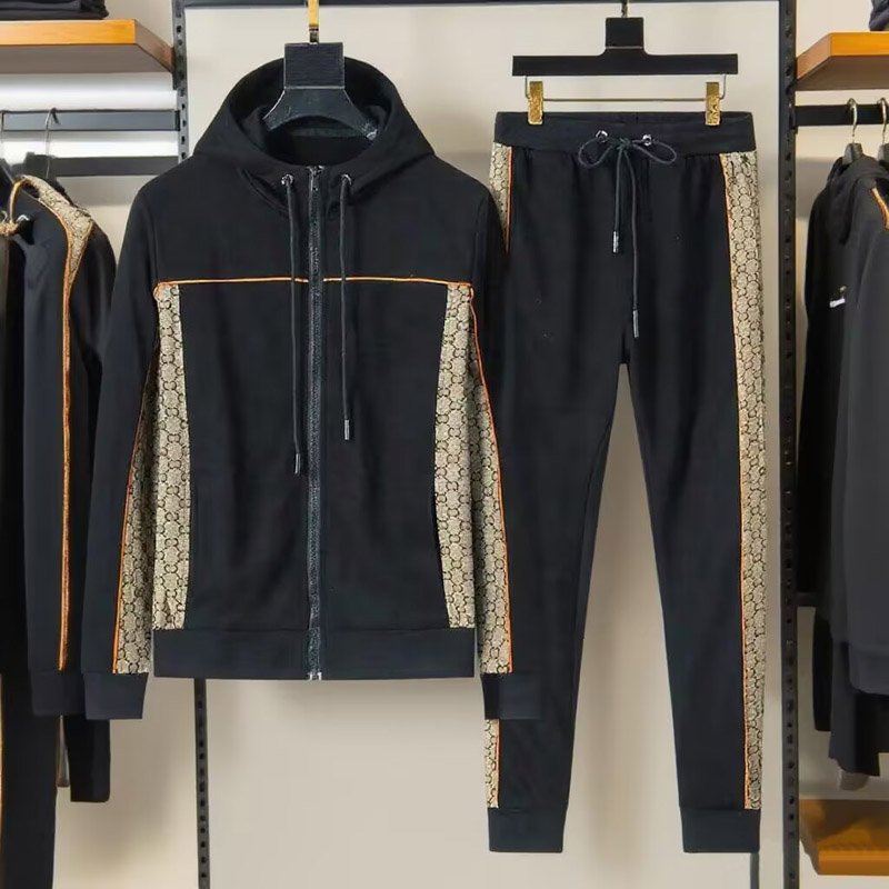 Men Sportswear Set Brand Mens Tracksuit Sporting Fitness Clothing Two Pieces Long Sleeve Jacket + Pants Casual Men's Track Suit Asian size M-3XL