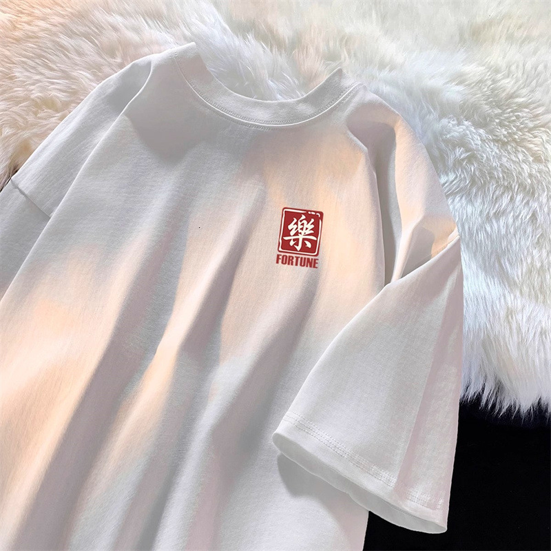 Summer Short Sleeve T-shirt For Men Designer T-shirt Versatile Simple Casual American Style Trendy Brand Pure Cotton Top Half Sleeve Tee