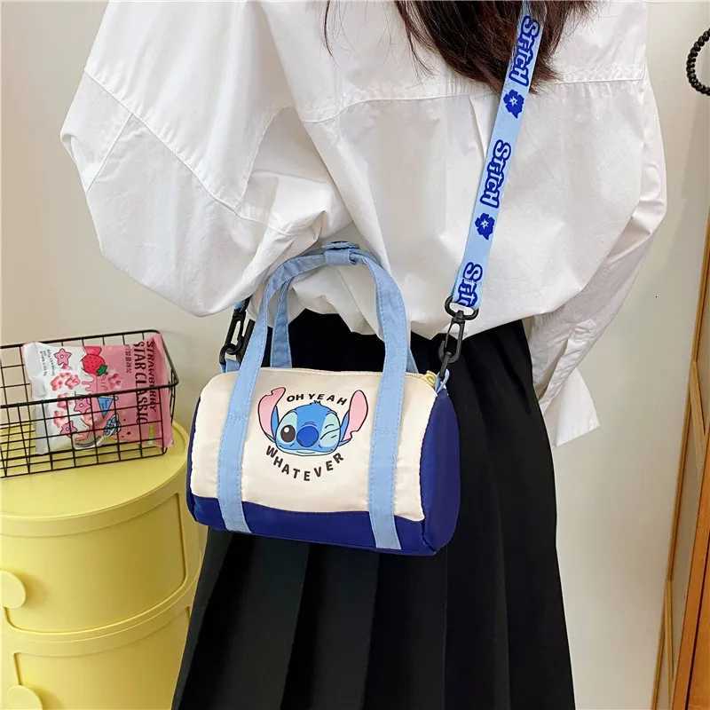 Stitch Canvas Bucket Bag Cute Cartoon Handbag Casual Allmatch Crossbody Bag Portable Anime Satchel Tote Women Fashion Backpacks W251031