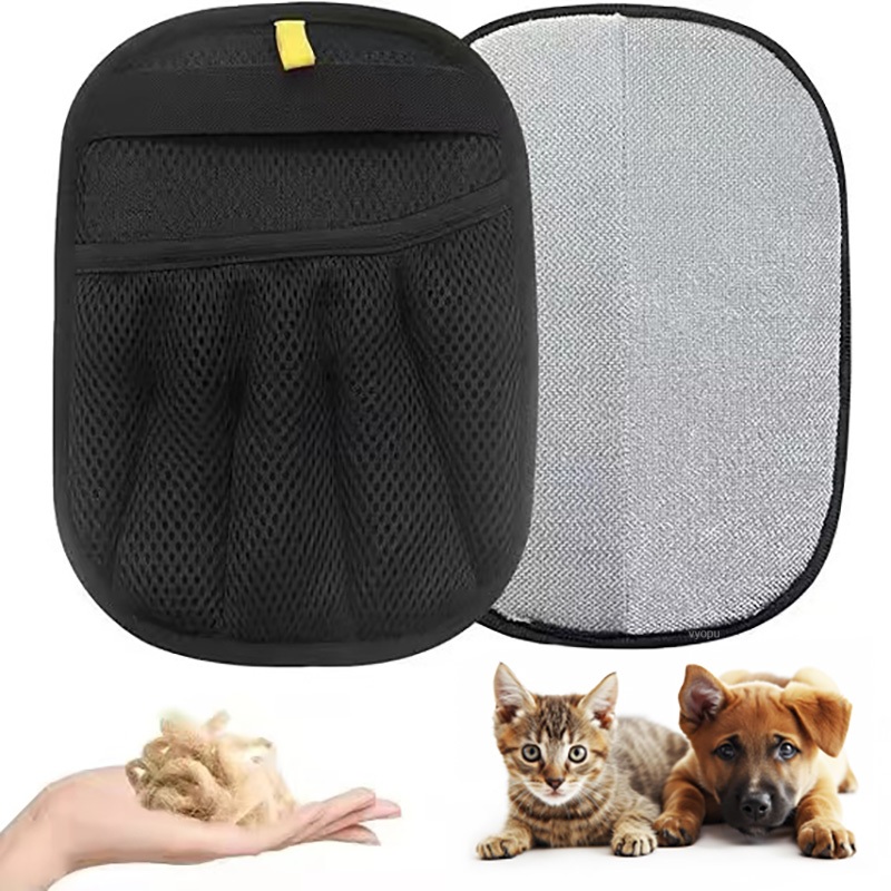 Pet Hair Remover Glove, Electrostatic Deshedding Glove for Dog Cat Grooming, Two-Way Cleaning reusable for Furniture, Car Seat, Couch, Clothes