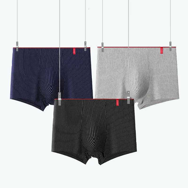 2PcsLot Stripe Boxers Briefs Men Underwear Knickers for Men Panties Underpants Shorts Fashion Lingerie Under Wear Sexy BoxerT251031