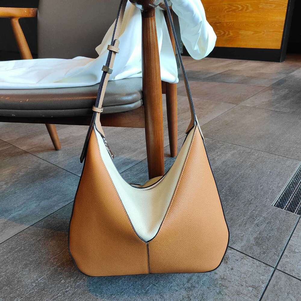 Luxury Bag Designer Genuine Leather Large Capacity Single Shoulder Tote New Top Layer Cowhide Niche Geometric Commuter Bucket Bag For Women