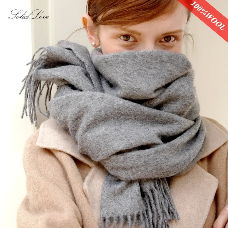 Solidlove Wool Winter Scarf Women Scarves Adult Scarves for ladies 100 Wool scarf women Fashion Cashmere Poncho Wrap 251028ww