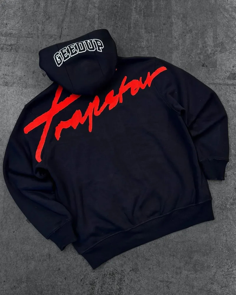 Letter Print Harajuku High Street Trend Oversized Zipper Hoodies Women Y2K Hip Hop Retro Rock Casual Sweatshirt Men 251030