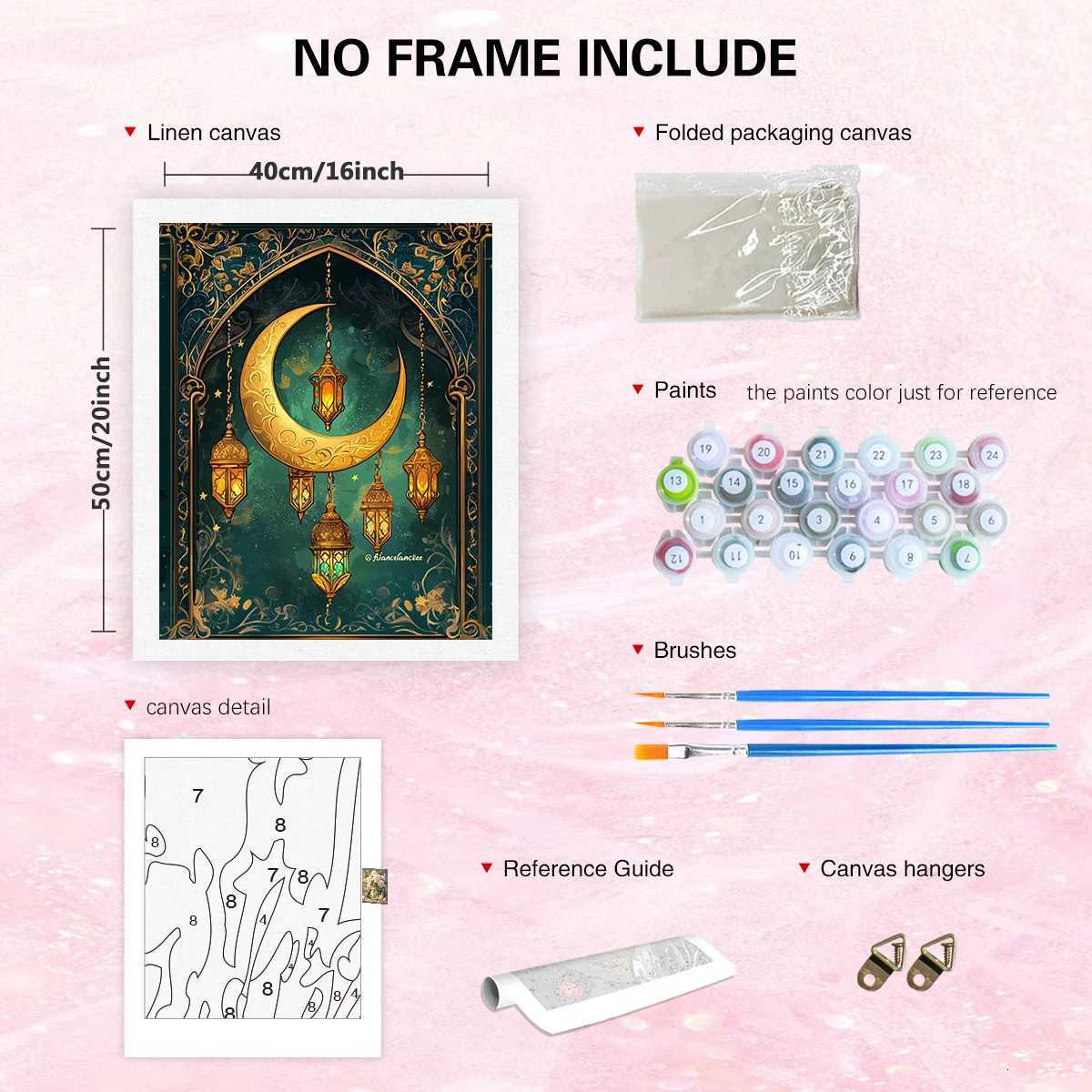 RUOPOTY Painting By Numbers Kit Muslim Islamic Handicrafts Drawing On Canvas Picture By Numbers For Home Decors C251031
