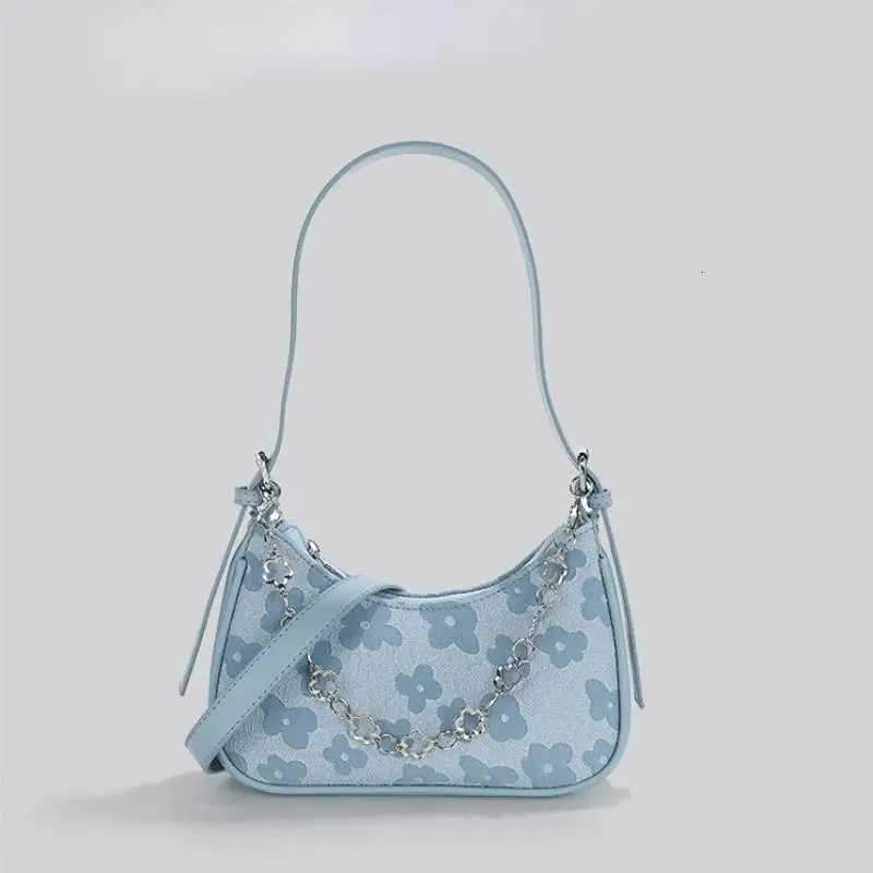 Floral Pattern Shoulder Bag Fashion Chain Decor Handbag Crossbody Bag Purse For Women W251031