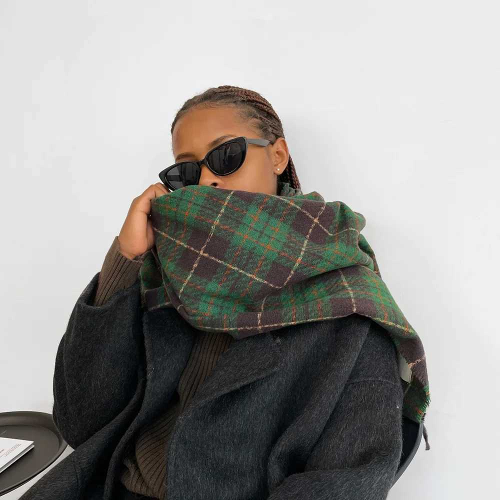 Imitation Cashmere Scarves Men Women Winter Colorful Checkered Thick Scarves Warm Versatile Scarves Shawl Outerwear 4w936W251030