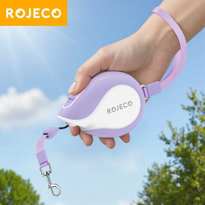 ROJECO Mini Automatic Retractable Dog Leash 3M Extendable Rope Dog Lead For Outdoor Walking Dogs Roulette Leash Dog Accessories C251031