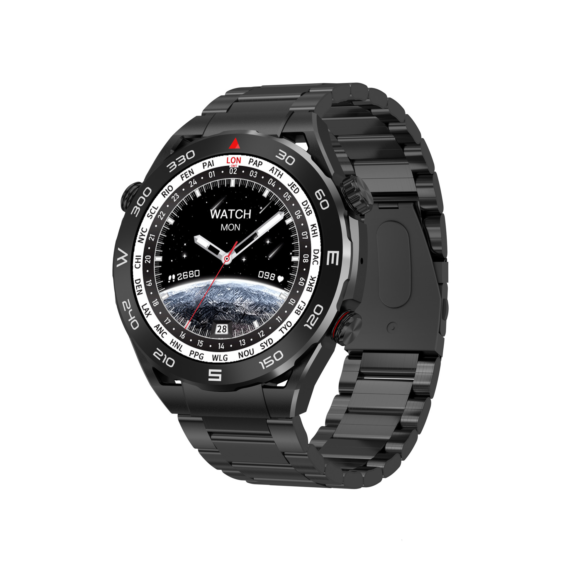 Round model 1GB memory local music playback recording compass heart rate blood oxygen Bluetooth smart sports watch