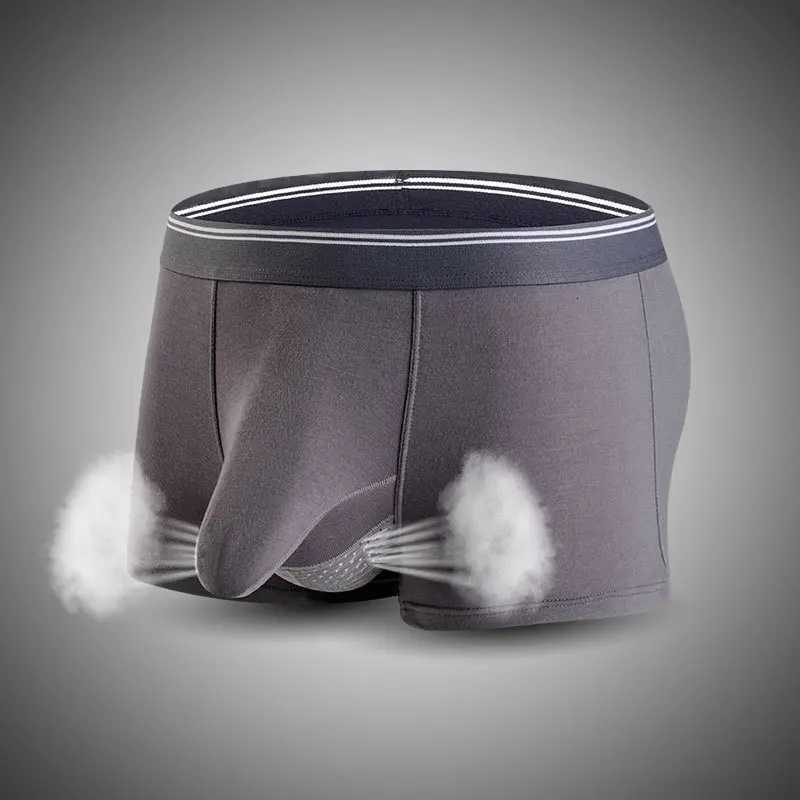 Plus Size Mens Sexy Separate Penis Pocket Boxer Shorts Breathable Men Underwear Panties Modal Mens Elephant Nose UnderpantsT251031