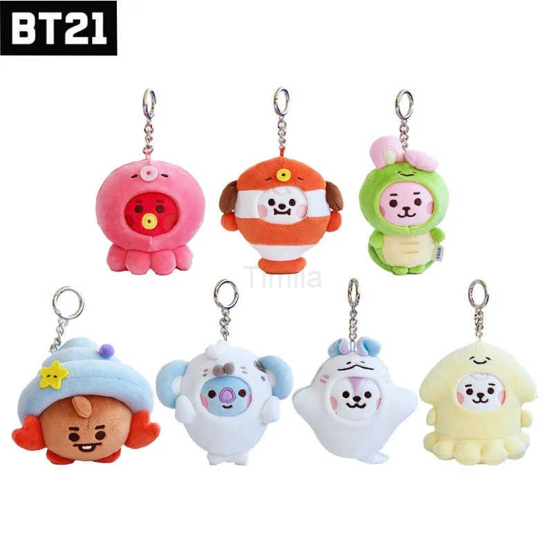 New marine friends series plush keychain, cute figurine keychain bag and hanging accessory H260116