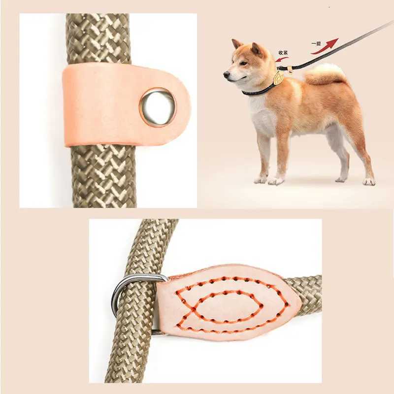 Dog training collar anti riot nylon hand P rope extended thickened unbreakable hand training dog round rope large dog P chain C251031