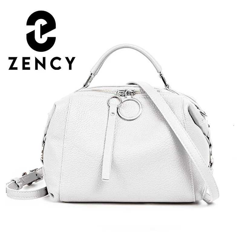 Zency Elegant Genuine Leather Handbag Women Shoulder Bag Large Capacity Simple Medium Tote Bag Crossbody Bag With Two Straps W251031