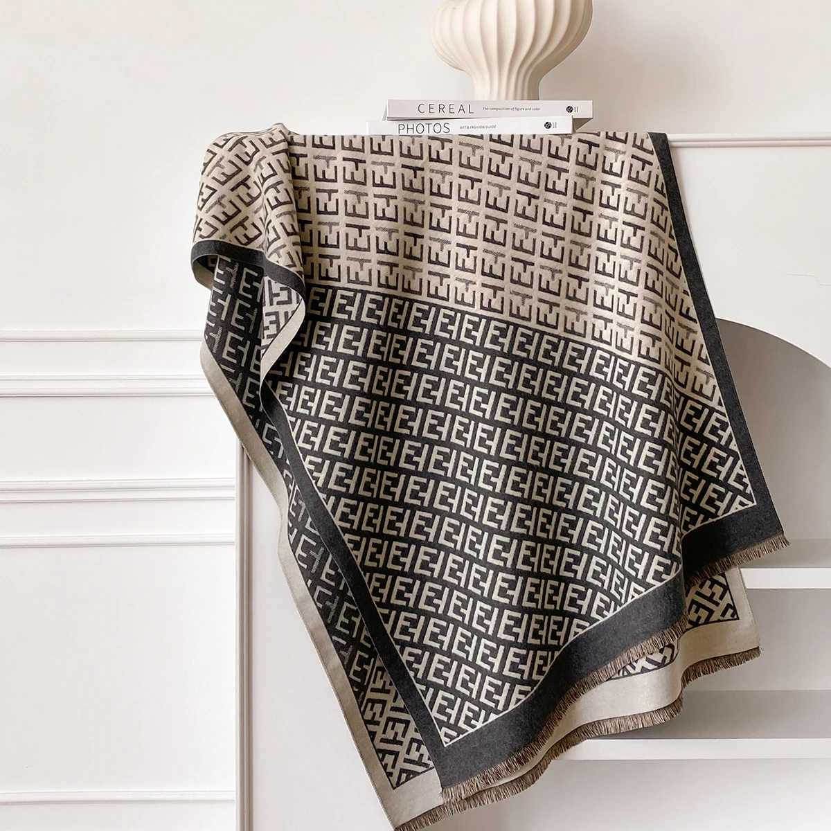 2025 New Luxury Brand Women TwoSided Print Scarf Soft Warm Shawl Winter Outdoor Coldproof Windproof Blanket Scarf C251031