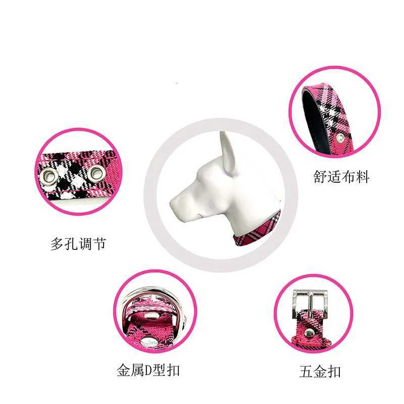 Pet Collar Plaid Dog Collar ic Red PU Leather Earthy Twill Dog Pet Products C251031