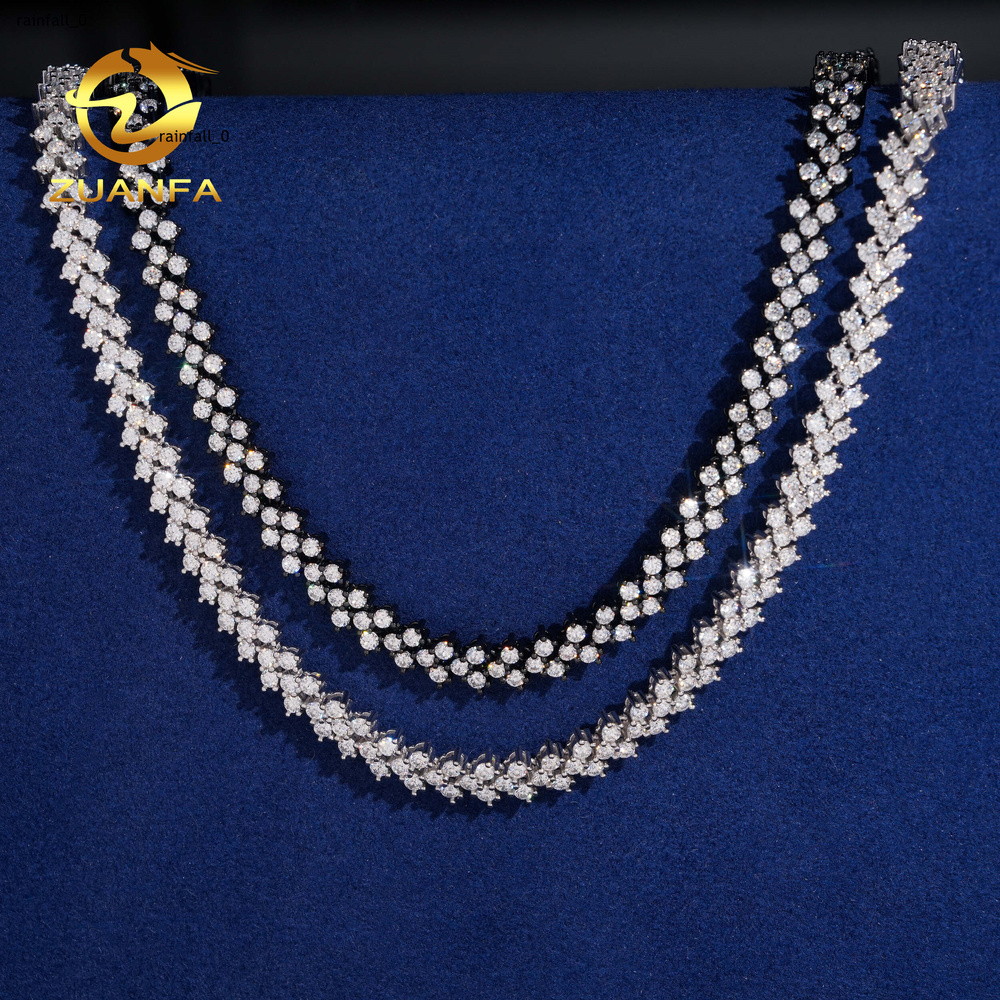 New Design 6mm Tennis Chain Moissanite Pass Diamond Test 925 Silver Gold Plated Grace Design Necklace