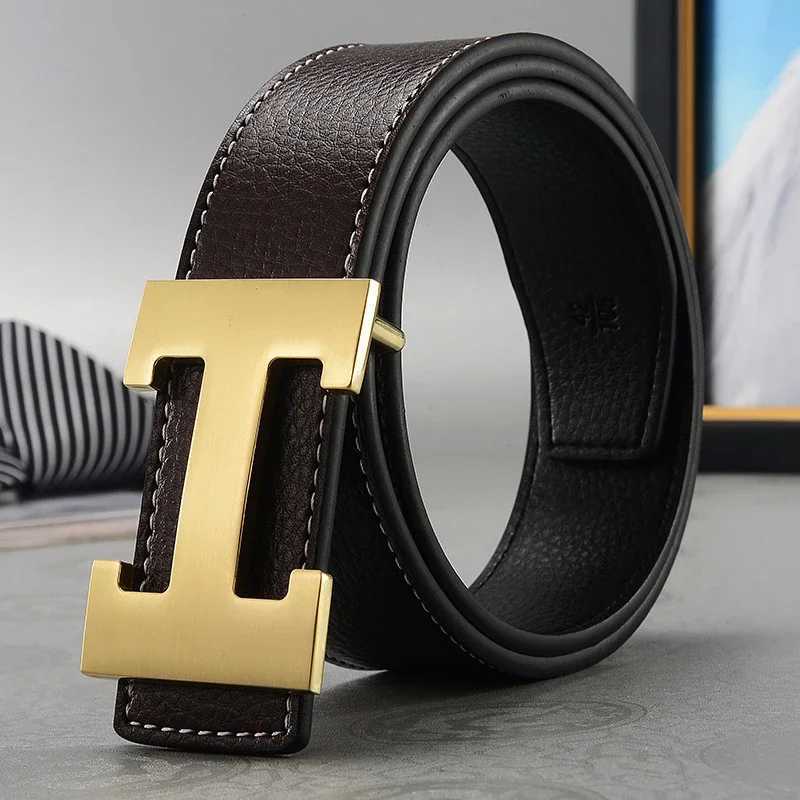 2025 New Casual Mens Belt High Quality Designer Genuine Second Cow Leather Belts Strap Male Metal Smooth Buckle FashionW251030