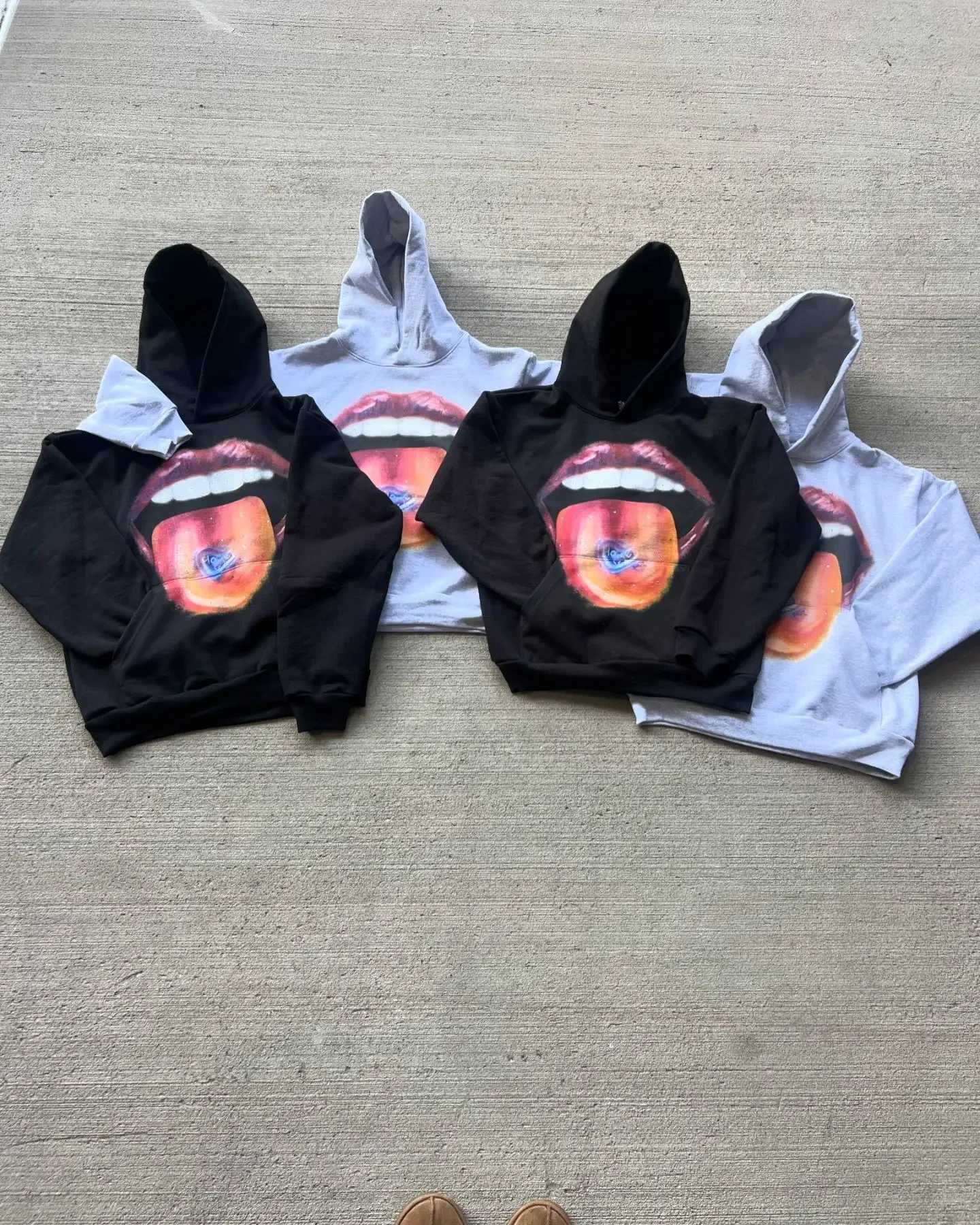 American Hoodie Y2K Clothes Mens Womens Harajuku Gothic Lips Graphic Print Oversized Hoodie Sweatshirt Pullover Jacket J251203