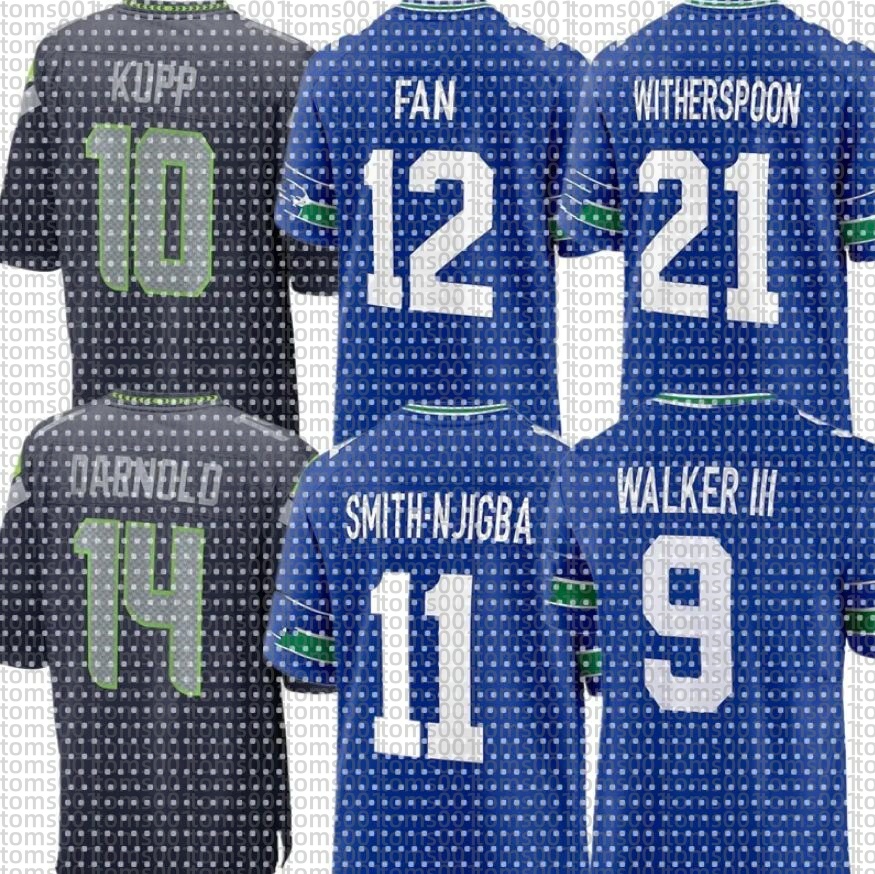 Jalen Milroe Grey Zabel Geno Smith Kenneth Walker III Zach Charbonnet 14 Sam Darnold Jaxon Smith-Njigba Devon Witherspoon Cooper Kupp Football Seahawks Jersey