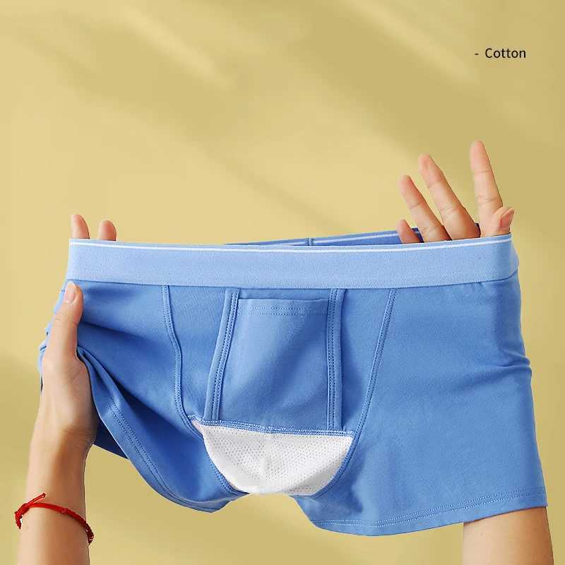 Mens Mid Waist Independent Pouch Panties Mens Elephant Nose Bulge Pouch Soft Boxer Shorts Male Breathable Comfortable UnderwearT251031