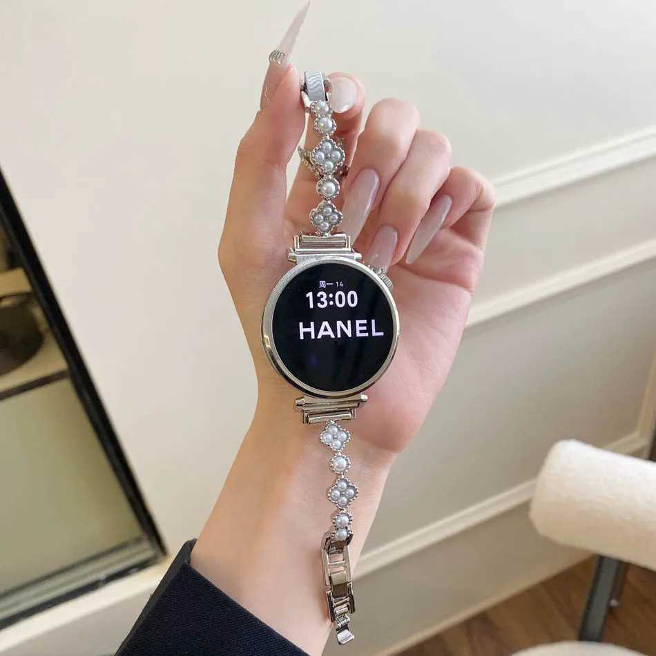 Fourleaf pearl Watch Band for Galaxy Watch 8 tra 2 7 6 5 4 GT 5 4 3 Pro 4641mm Wen Strap 182022mm Y251031