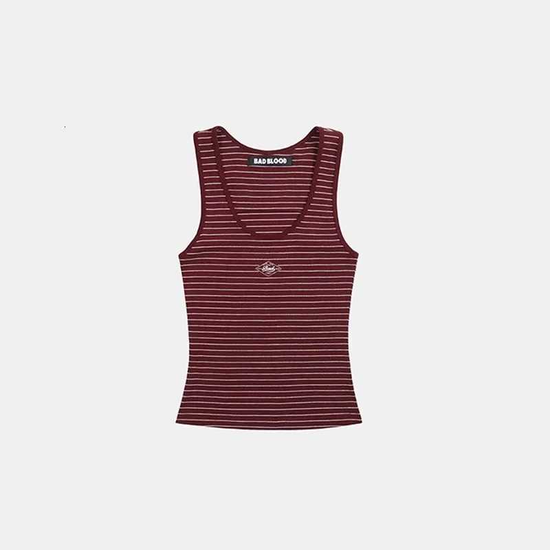 Badblood Sweatshirt Striped Tank Camisole Women American Spice Girls Embroidered Niche Casual Top C251031
