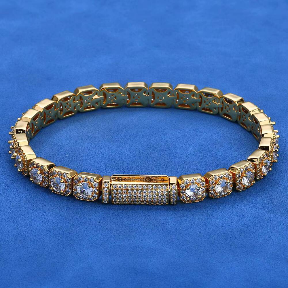 Fashion Moissanite Diamond Tennis Bracelet Luxury Womens Men Gold 925 Sterling Silver Lab Grown Mossanite Jewelry