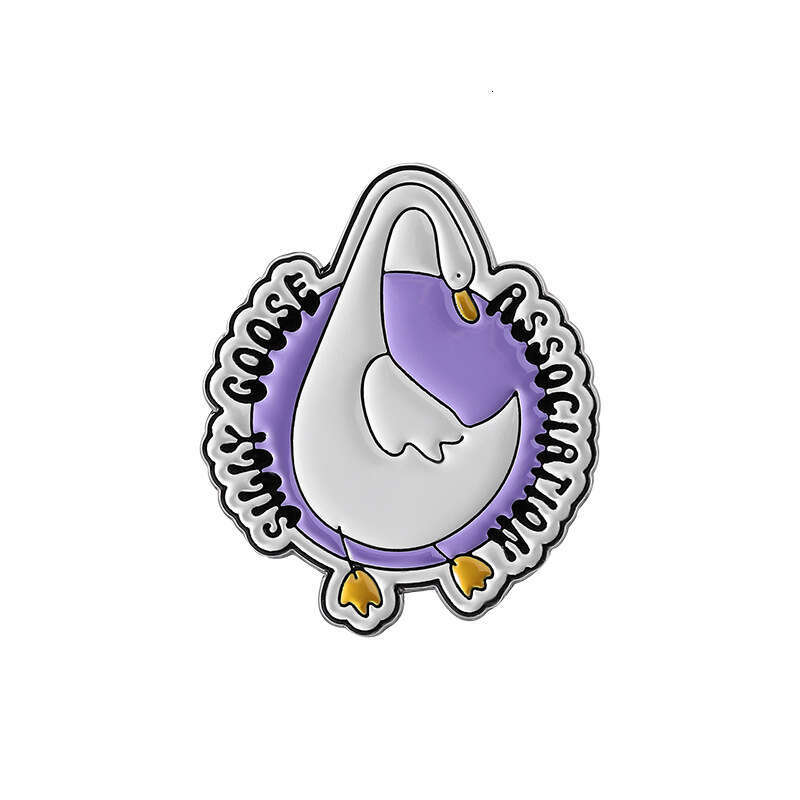 Cartoon Cute Big Goose Adorable Quotes Animal Brooch Metal Fun Unisex Student Backpack Accessory Badge