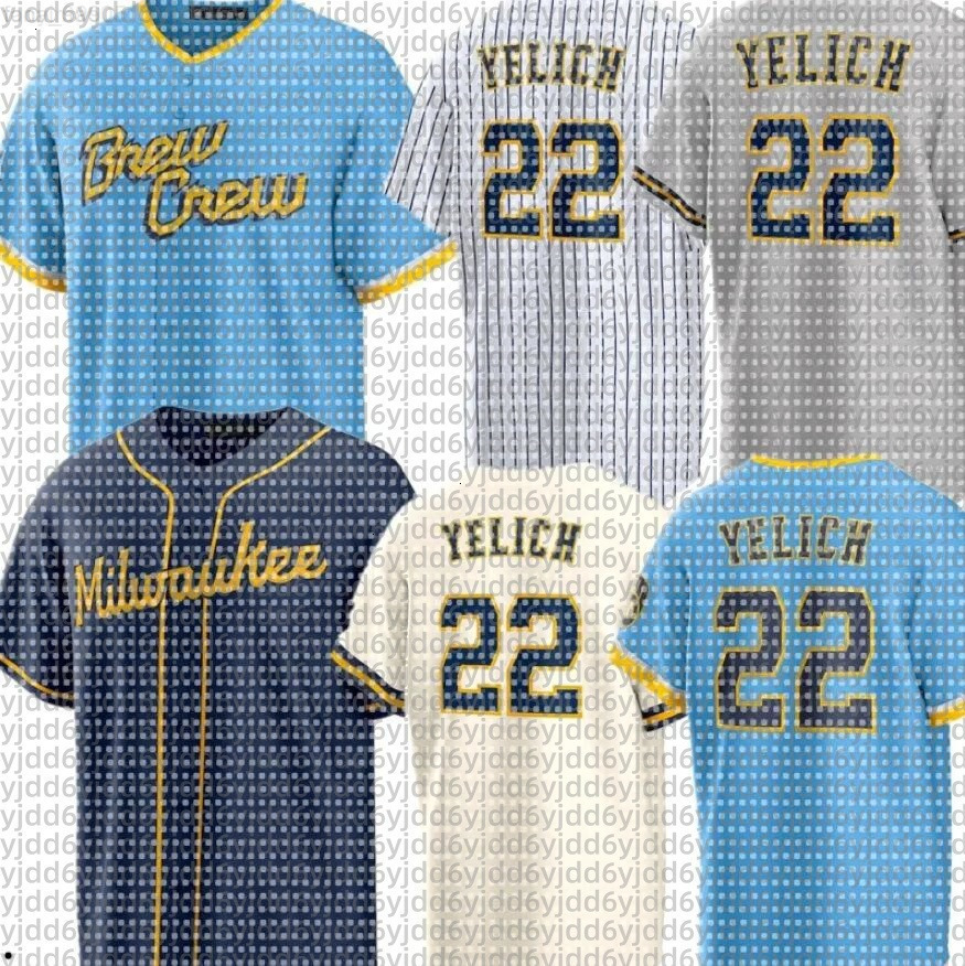 Custom Brewers Baseball Jersey Christian Yelich Rhys Hoskins William Contreras Jackson Chourio Sal Frelick Brice Turang Joey Ortiz Oliver Dunn Nestor Cortes