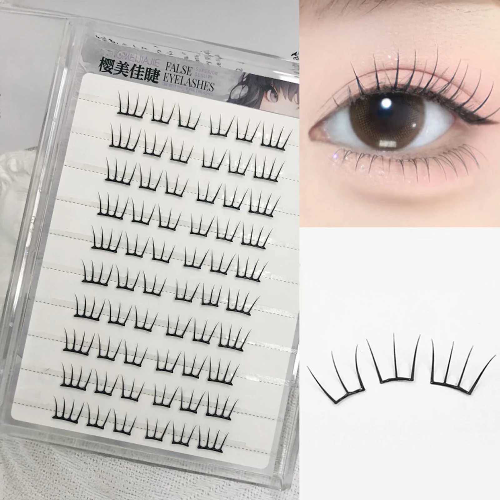 DIY Fashion Lash Extensions Glue-free Korean Style Girl Group lash Segemented Natural Long False Eyelash Self Sticking EyelashesT251117