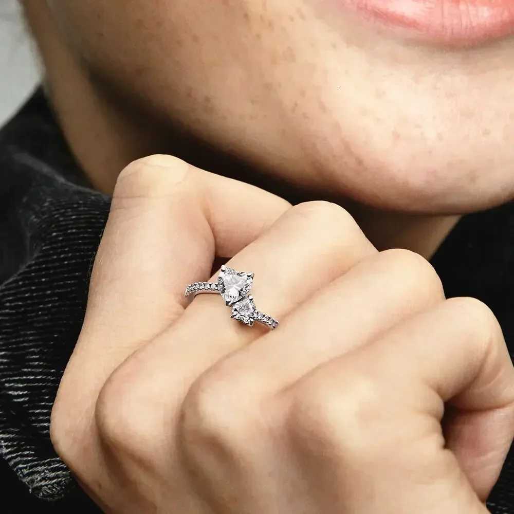 Original 925 Sterling Silver Princess Crown Moon Star Heart Bow Shell Crystal Rings Women Valentines Birthday Gifts DIY JewelryXJ251031