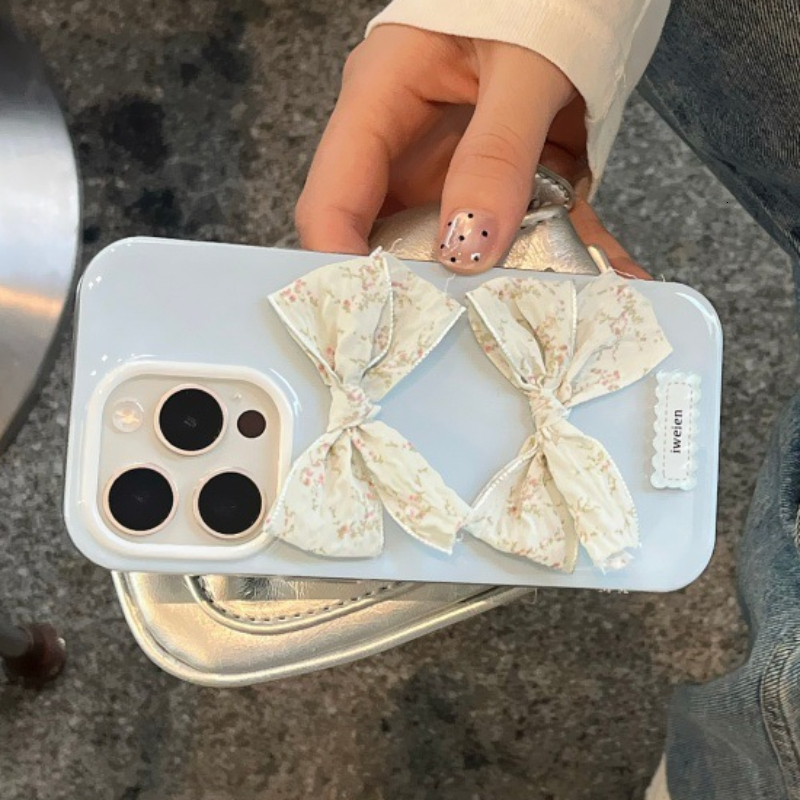 3D Bowknot Phone Case Compatible with iPhone 17/16 Simple Protective Cover 15/14 Pro Personalized