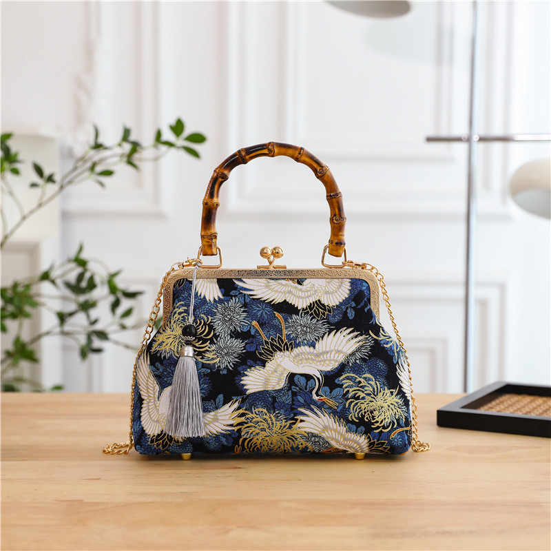 True Bamboo Handbag Cheongsam Handbag Woman Handbag Shoulder Bag Cross-Body Handbag 2025s hot
