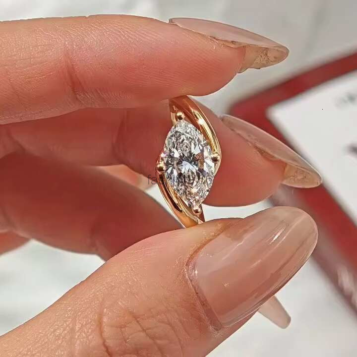 Band Rings Starsgem Special Design 2CT Marquise Cut DEF VS VVS Lab Grown Diamond Engagement Ring IGI Certified