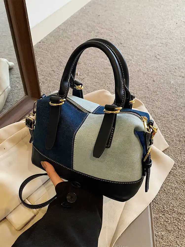 Denim Wens Crossbody Bag 2025 New Trend Casual Splicing Handbag Korean Cmuting Ctra Single Shoder Pack D251031
