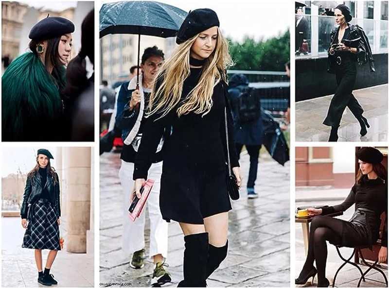 100 Wool Berets French Artist Warm Winter Beanie Hat Women Girl Retro Solid Color Elegant Lady Red black green CapsT251031
