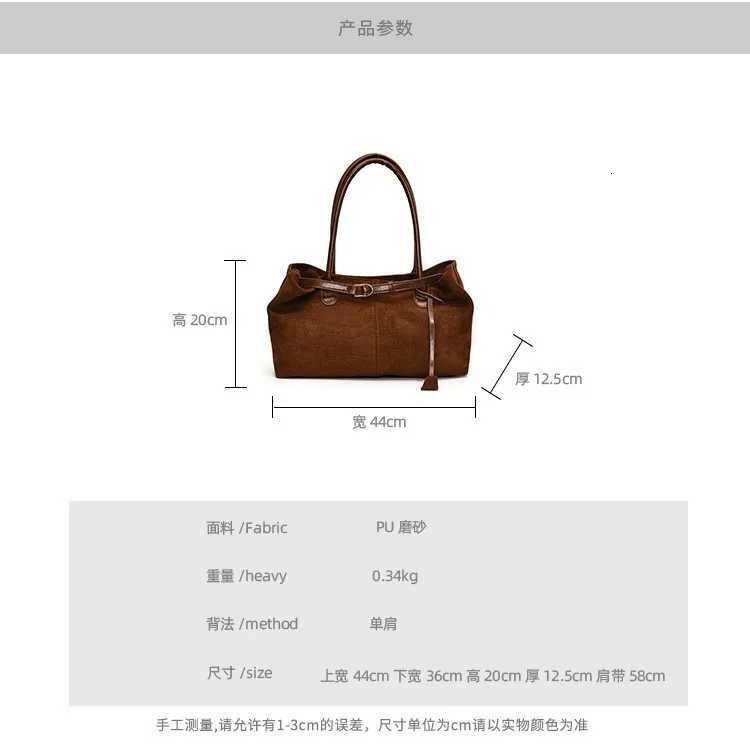 Autumn and Winter Vintage Large Capacity Suede Bag for Women 2025 New Casual Commuter Shoulder Bag Handheld Tote BagT251031