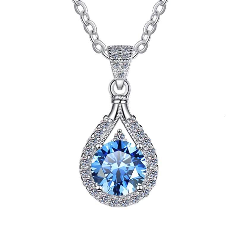 1Carat Moissanite Pendant Necklace for Women Fashion Fine Jewelry with S925 Sterling Silver Chain Geometric Design