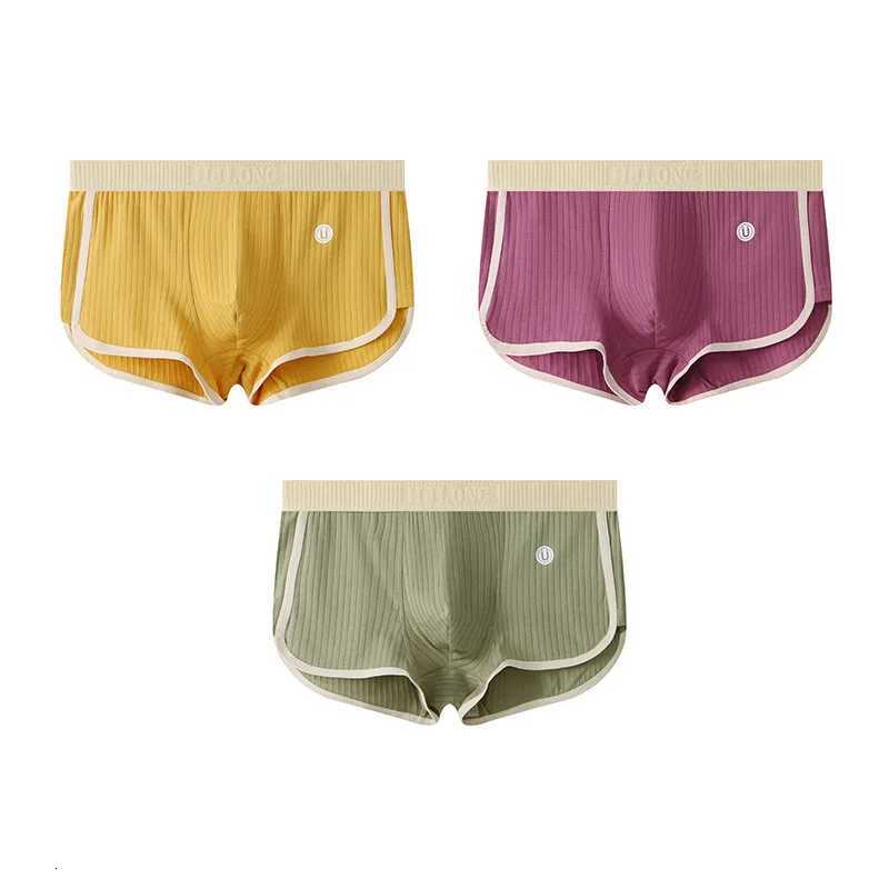 3PCS Mens Four Seasons Underpants Slim Panties MidWaist Simple Breathable Comfortable Boxer Shorts Vertical Stripe Soft PantyT251031