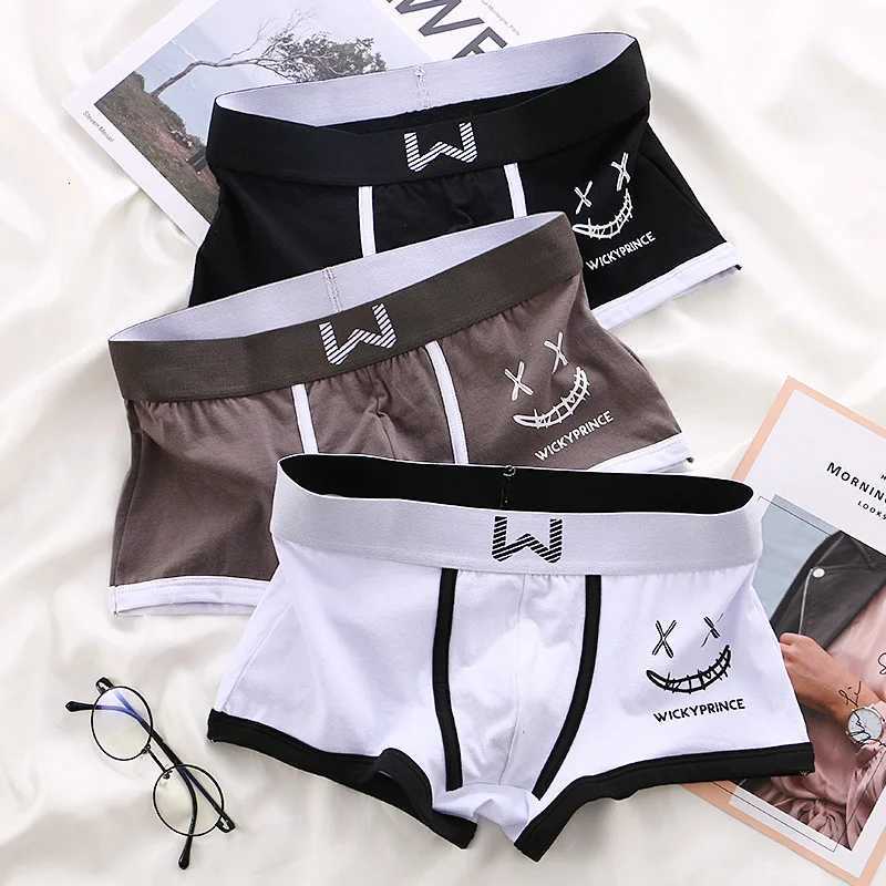 3 Pcs Mens Underwear Cotton Men Boxer Panties Uconvex Man Breathable Underpants Sexy Comfort Male Boy Smiling Face BoxersT251031