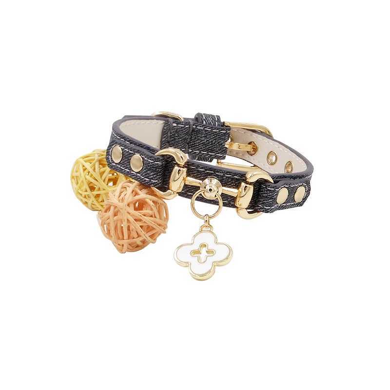 Pet Collar High Quty Soft Leather Personezed Cowboy Dog Collar Cat Puppy Pendant Free Gold Buckle Designer Collar Necklac C251031