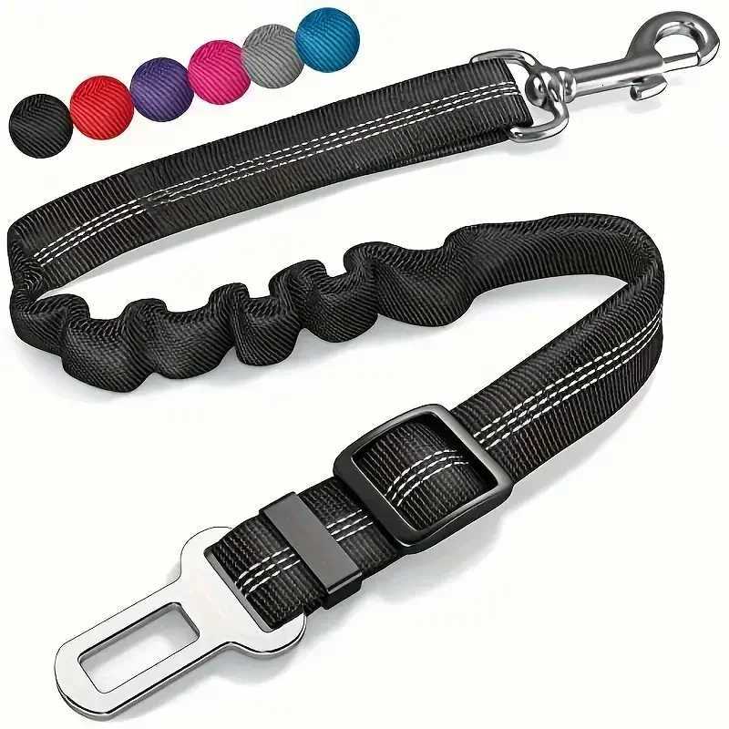 1PC High Grade Dog Car Safety Belt Dog Safety Belt with Damping Belt and Reflective Line Adjustable Length Suitable Any Dog C251031