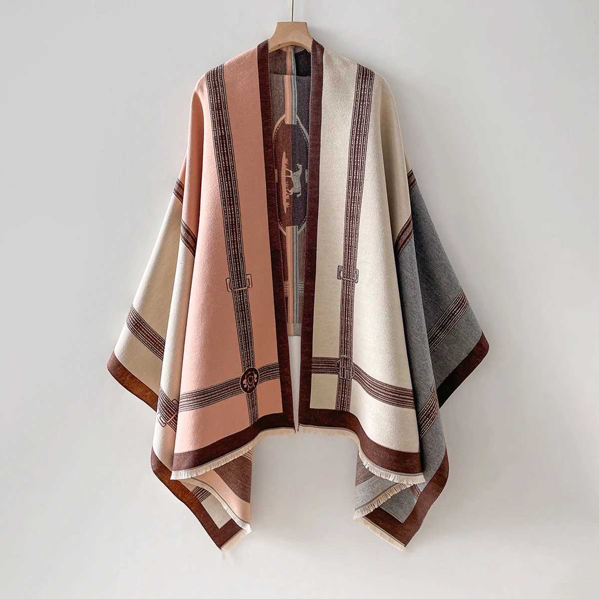 New Luxury Brand TwoSided Jacquard Scarf Cashmere Soft Warm Fringe The Horse Shawl Winter Coldproof Windproof Blanket C251031