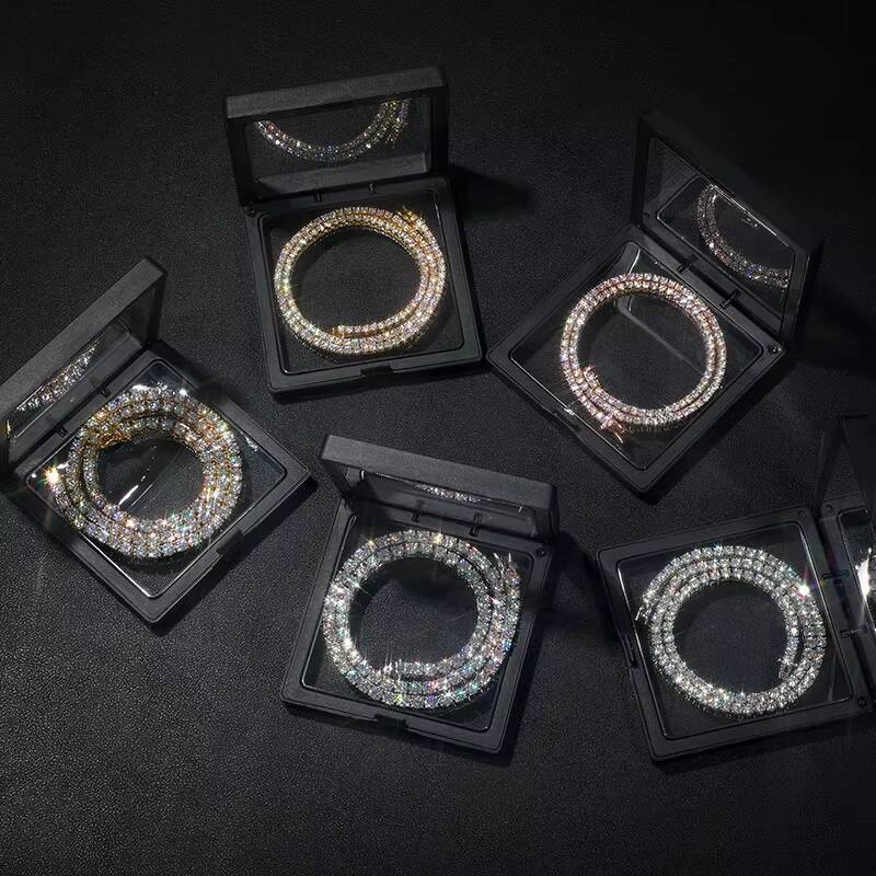 Sparkling Moissanite Tennis Chain Bracelet Necklace 100 925 Sterling Silver Pass Diamond Test Fine Jewelry Valentines Day Gift